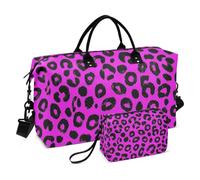 Juego de bolsas grandes y mini bolsas ultrasónicas acolchadas para artículos de aseo personal, práctico viaje de negocios, Leopardo orquídea, One Size, Clásico