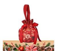 Juego de bolsas navideñas - Portadores de fichas felices | Carteras con dijes de invierno: tema de conjunto novedoso de tela tejida rústica, paquete de peras brillantes y alegres, escenario de reunión