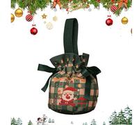 Juego de bolsas navideñas - Portadores de fichas felices | Carteras con dijes de invierno: tema de conjunto novedoso de tela tejida rústica, paquete de peras brillantes y alegres, escenario de reunión