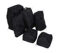 Juego de Bolsas Organizadoras de Equipaje Tela Flexible 6 Piezas Negro | Separación de Artículos y Ahorro de Espacio, Incluye Bolsa Cosmética, Zapatero, Aseo y Ropa