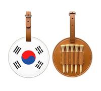 Juego De Bolsas Para Tees De Golf Incluye 5 Soportes De Madera Para Tees Organizador Redondo De Piel Sintética Con La Bandera De Corea Del Sur Impresa Regalo Para Golfistas Esposos Novios Y Padres