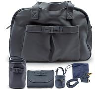 Juego de bolso de bebé de piel sintética con accesorios portachupetes cambiador de viaje impermeable bolsa porta pañales turquesa