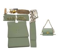 Juego de bolsos hechos a mano, costura a, artesanía cuero, kit bricolaje for hacer, caja cuadrada, material for, accesorios for(Num2 Green)