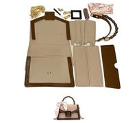 Juego de bolsos hechos a mano, costura a, artesanía cuero, kit bricolaje for hacer, caja cuadrada, material for, accesorios for(Num3 Khaki)