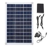 Juego de bomba de agua de panel solar de 18 W para uso en exteriores con caja de batería, salida USB CC, módulo de polisilicio para una conversión eficiente de energía y soluciones de agua sostenibles