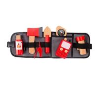 Juego de bomberos de madera - Herramientas de simulación de rescate de incendios, kit de juego de rol para niños pequeños, juguete de descubrimiento de | Accesorio para extintores de incendios