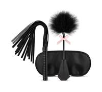 Juego de bondage, 3 piezas, suave, vegano, negro