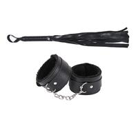 Juego De Bondage Bdsm Con Esposas De Peluche Y Látigo,Juegos De Esclavos Sexuales Para Adultos,Carreras,Montar A Caballo,Azotador,Accesorios Eróticos Para Parejas,Color Negro,Talla Única