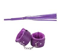 Juego De Bondage Bdsm Con Esposas De Peluche Y Látigo,Juegos De Esclavos Sexuales Para Adultos,Carreras,Montar A Caballo,Flogger,Accesorios Eróticos Para Parejas,Morado,Talla Única