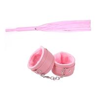 Juego De Bondage Bdsm Con Esposas De Peluche Y Látigo,Juegos De Esclavos Sexuales Para Adultos,Carreras,Montar A Caballo,Flogger,Accesorios Eróticos Para Parejas,Color Rosa,Talla Única