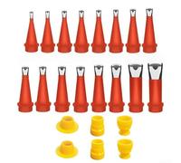 Juego de boquillas de calafateo de acero inoxidable de varios tamaños con base dispensadora para un acabado de calafateo suave en fregaderos y juntas (A)