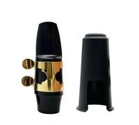 Juego De Boquillas De Saxofón Plano B De Tono Alto Con Accesorios De Clip De Metal Con Tapa De Boquilla De Caña Práctico Accesorio de Saxofón (Color : Gold)