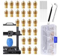 Juego de boquillas extrusoras de impresora 3D, piezas de latón resistentes al desgaste de 0.4 mm, boquilla de extremo caliente con herramientas y de almacenamiento, para reemplazo de filamento