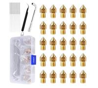 Juego de Boquillas para Extrusor de Impresora 3D - 0,4 mm Accesorios Latón,Juego de 25 Piezas para Hot End con Herramientas y de Almacenamiento | Para Recambio Filamento y Mejora Calidad Impresión