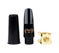 Juego de boquillas para saxofón ABS 4C, tapa de baquelita dorada, ligadura lacada en oro, adecuada para principiantes e intermedios, juego de accesorios altos
