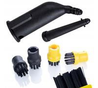 Juego de boquillas PowerBrush JetSet con boquilla de chorro puntual, 4 cepillos de limpieza, repuesto para limpiador de vapor Karcher SC 1 - SC 6 | juntas de azulejos de cocina baño | resistente al