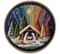 Juego de bordado de belén para bricolaje, Stitch The Holy Story, kit de bordado de belén cristiano para decoración del hogar, adultos principiantes