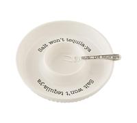 Juego de borde para margaritas Mud Pie con lima y sal, redondo, blanco