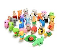 Juego de borradores de lápices de animales para niños, 30 paquetes de mini rompecabezas para desarmar, regalo de la novedad de Favores educativos