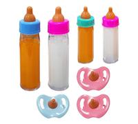 Juego de Botellas de 7 Piezas para Muñecas - Botella con Pezón, de Zumo y Mágica - Accesorios para Juegos de Rol de Bebés - Regalo