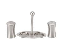 Juego de botellas de condimento de acero inoxidable 304, salero, tarro de especias con estante, duradero, resistente al óxido para cocina, restaurante, 2 uds.