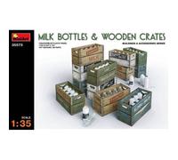 Juego De Botellas De Leche Y Cajas De Madera Miniart 1/35 MiniArt 6452