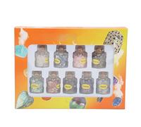 Juego de botellas de piedra curativa con chips de cristal para decoración de brujería, fabricación de velas para el hogar, manualidades, s con 9 botellas de estilos surtidos,
