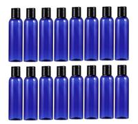 Juego de Botellas de Viaje de Plástico 20 Piezas 150ml | Transparentes, Color Azul y Negro, para Maquillaje y Laca, Uso en Bolso, Gimnasio y Equipaje