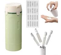 Juego de botellas de viaje de silicona a prueba de fugas para dispensador recargable aprobado por la TSA, para champú, loción, crema, lavado corporal, vacaciones, viaje en avión, verde y blanco, 16,5