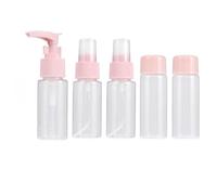 Juego de Botellas de Viaje, Pulverizador Fino, Compacto y Ligero Rosa | Recipientes Portátiles para Cremas y Laca, Diseño Ahorra Espacio, Adecuado para Bolsillo y Viaje