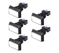 Juego de botón pulsador de 49 x 33 cm, rectangular, 12 V, LED, interruptor de pulsador luminoso con microinterruptor para arcade juegos de vídeo blanco 5 unidades