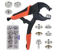 Juego de botones a presión con pinzas: juego de herramientas de botón a presión, herramienta ajustable para ajustar, 20 juegos de botones de presión de 15 mm para cubiertas de barcos, reparación de