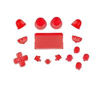 Juego de botones completos de repuesto para mando Sony Playstation 4 PS4 (rojo transparente)