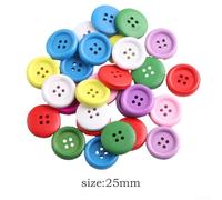 Juego de botones de costura de madera, 10 colores surtidos, perfectos para tejer, manualidades y decoración de tela (25 mm)
