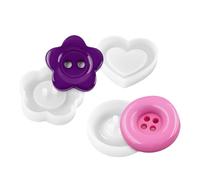 Juego de botones de silicona flexible con formas de corazón y flores para accesorios de resina hechos a mano, botón en forma de corazón