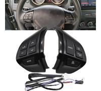 Juego de botones de volumen y crucero para volante para Mitsubishi para ASX y Outlander EX 2006 2012 diseñado para adaptarse a las especificaciones OEM (grano de carbono)