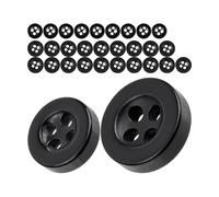 Juego de botones, para camisas y blusas, 30 piezas, 4 agujeros, Ø 11 + 8 mm, en negro, de resina sintética, tamaño 18L + 14L, botones de resina para chaqueta, abrigo, camisa, blusa, polo