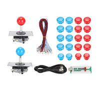 Juego de bricolaje Arcade Game Button y Joystick Controller Kit para Rapsberry Pi y Windows Linux/Android Pin Joystick y 20 botones(1)