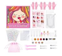 Juego de brillo de labios, fácil de usar, haz tu propio kit de brillo de labios, personaliza tu color de labios, portátil para mujeres, novia, esposa, incluye juego completo de herramientas para crear