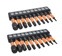 Juego de Brocas Allen,Kit de Taladro Hexagonal Acero S2 Métrico e Imperial,Juego de Brocas Hexagonales con Casquillo | Para Automoción Hogar Electricidad Mecánica Industria Construcción Fontanería