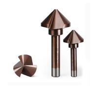 Juego de brocas avellanadas, Broca avellanadora de cobalto M35 for desbarbado y biselado acero alta velocidad, 3 flautas, 90 grados, for metalurgia(16.5mm)