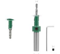 Juego de brocas avellanadas de aleación verde, taladro escalonado de 90 grados para carpintería, cortador de agujeros de tornillo autorroscante ajustable para taladros de banco inalámbricos manuales