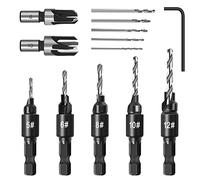 Juego de brocas avellanadoras 7 piezas, juego brocas avellanado con vástago hexagonal de 1/4 de pulgada compatible con la herramienta rotativa Dremel, Cortadores De Tacos Para Madera