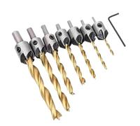 Juego de brocas avellanadoras HSS, 4/7 Uds., 3mm-10mm, taladros for agujeros de avellanado y chaflán for carpintería