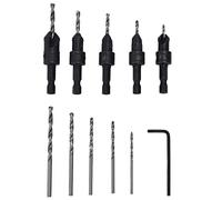 Juego de brocas avellanadoras Profesional de alto rendimiento para carpintería Cambio rápido Chaflán Herramientas de perforación ajustables para madera Plástico PVC Caucho con 11