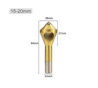 Juego de brocas avellanadoras revestidas TiCN CMCP 2-5/5-10/10-15/15-20 mm for desbarbar agujeros cónicos, herramienta for biselar madera y aluminio(TiCN 15-20mm)