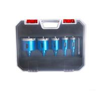 Juego de brocas con revestimiento de diamante, 5 piezas de 6 a 45 mm con punta guía de posicionamiento para corte limpio de agujeros en granito de mármol de vidrio, adecuado para proyectos de