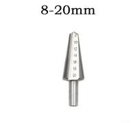 Juego de brocas cónicas de acero de alta velocidad para biselar y hacer agujeros, cortador de cono estilo paraguas, tamaños de vástago de 3-14 mm/8-20 mm/16-30 mm, para material HSS (8-20 mm)