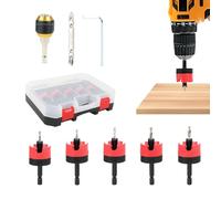 Juego de brocas Countersink de 7 piezas ajustables con vástagos hexagonales de cambio rápido de 1/4 pulgadas, herramientas de grado para trabajos de madera, reparaciones de garaje y proyectos de