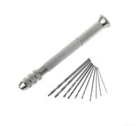 Juego de brocas de 10 piezas con taladro manual de aluminio de precisión para prototipos de PCB Fabricación de joyas y fabricación de piezas pequeñas